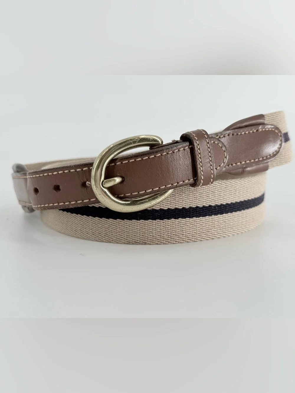 Brooks Brothers Canvas & Leather Belt 38